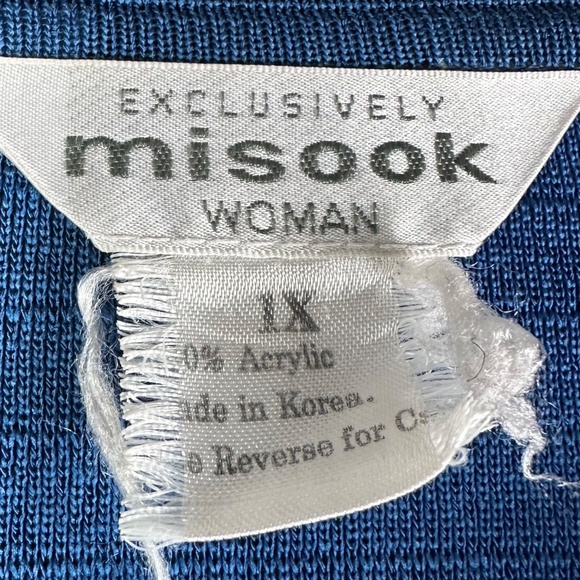 Exclusively MISOOK Open Jacket Knit Blazer Cardigan 1X 16 18 Blue Career Santana - Picture 5 of 5